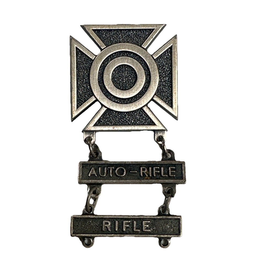 WWII Iron Cross Marksman Lapel Pin Rifle & Auto Rifle Hang Tag FRW-GI G-GI GI-UT